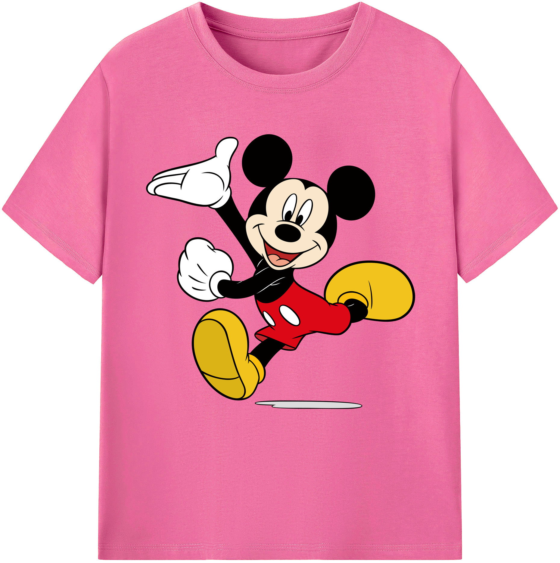 （画像用） ミッキーマウス Mickey Mouse レディースカジュアルプリントTシャツ（綿100％）